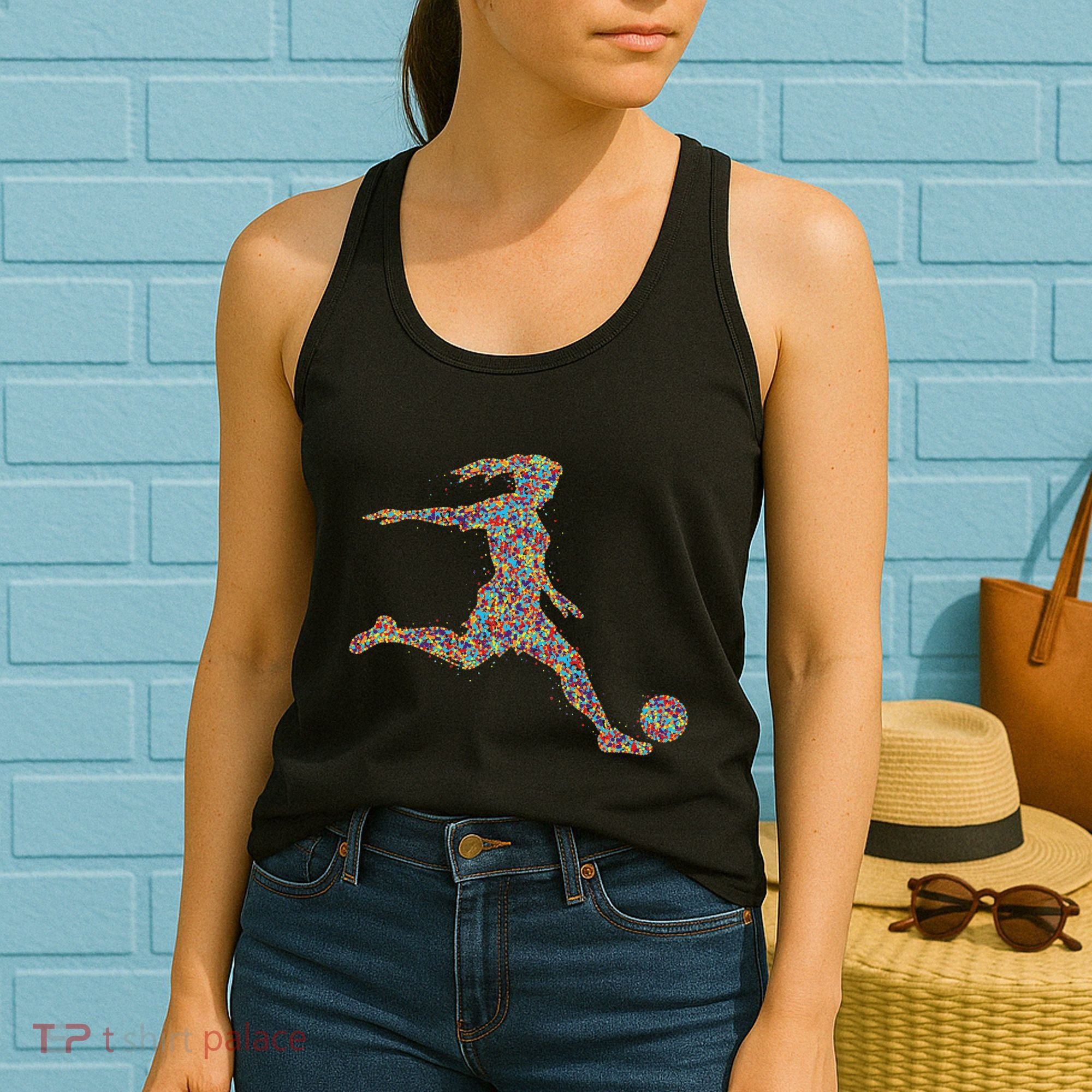 Soccer Women Girl Player Women's Tank Top