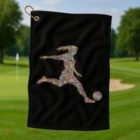 Soccer Women Girl Player Golf Towel thumb 1