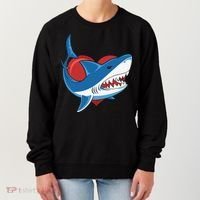 Shark With Heart, Shark Lovers Valentine Gift For Valentine Day Women's Sweatshirt thumb 0