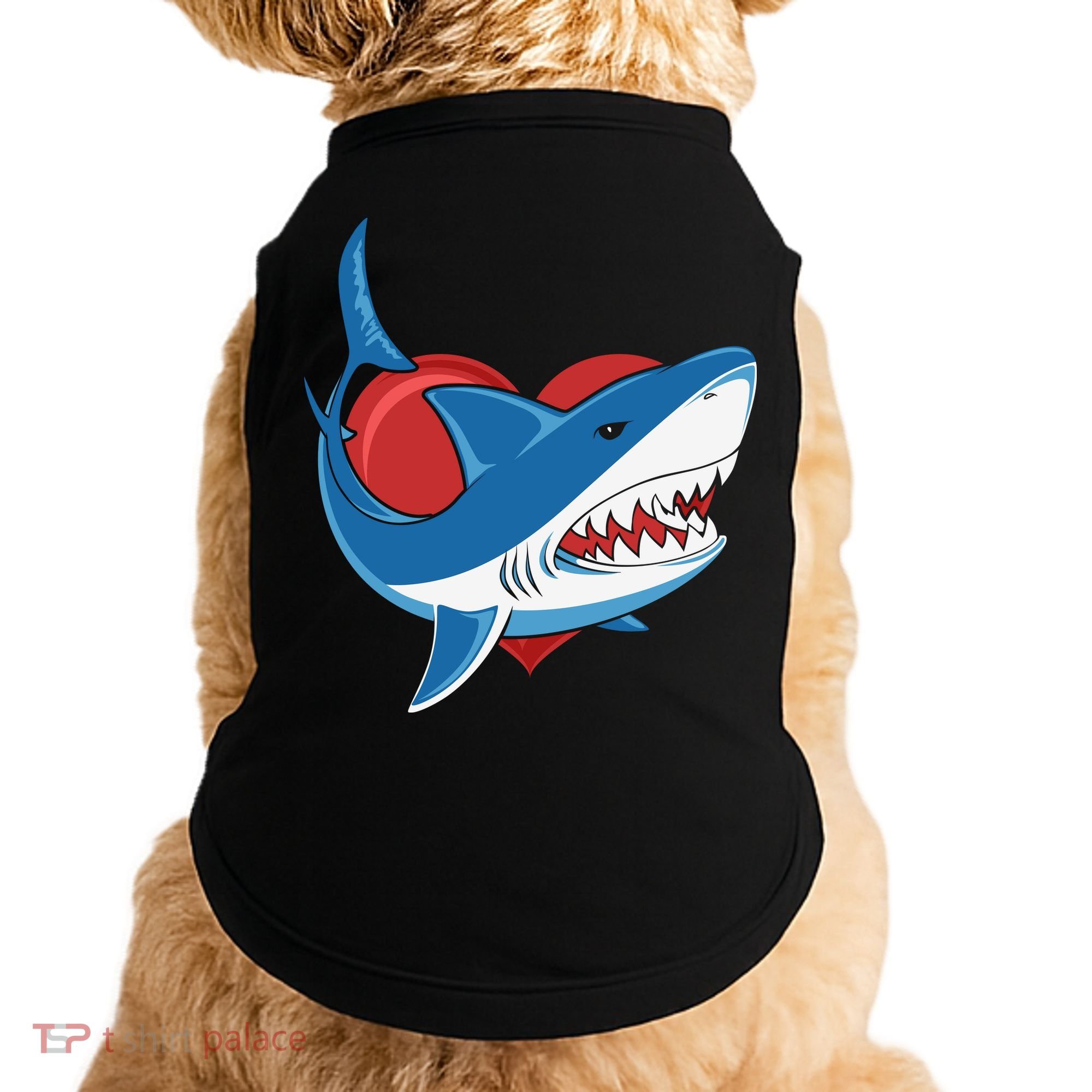 Shark With Heart, Shark Lovers Valentine Gift For Valentine Day Doggie Tank