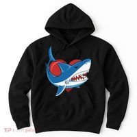 Shark With Heart, Shark Lovers Valentine Gift For Valentine Day Hoodie thumb 0