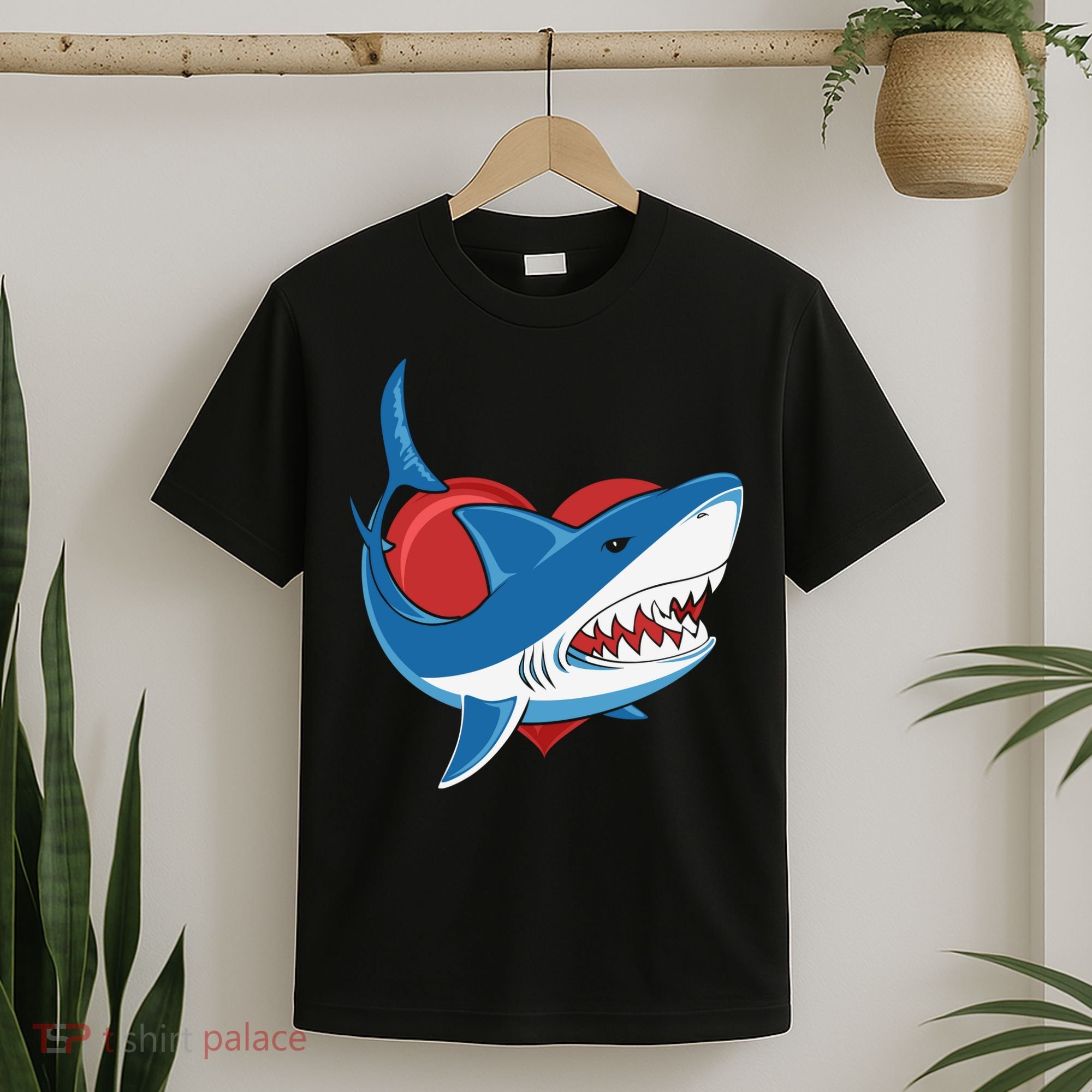Shark With Heart, Shark Lovers Valentine Gift For Valentine Day T-Shirt
