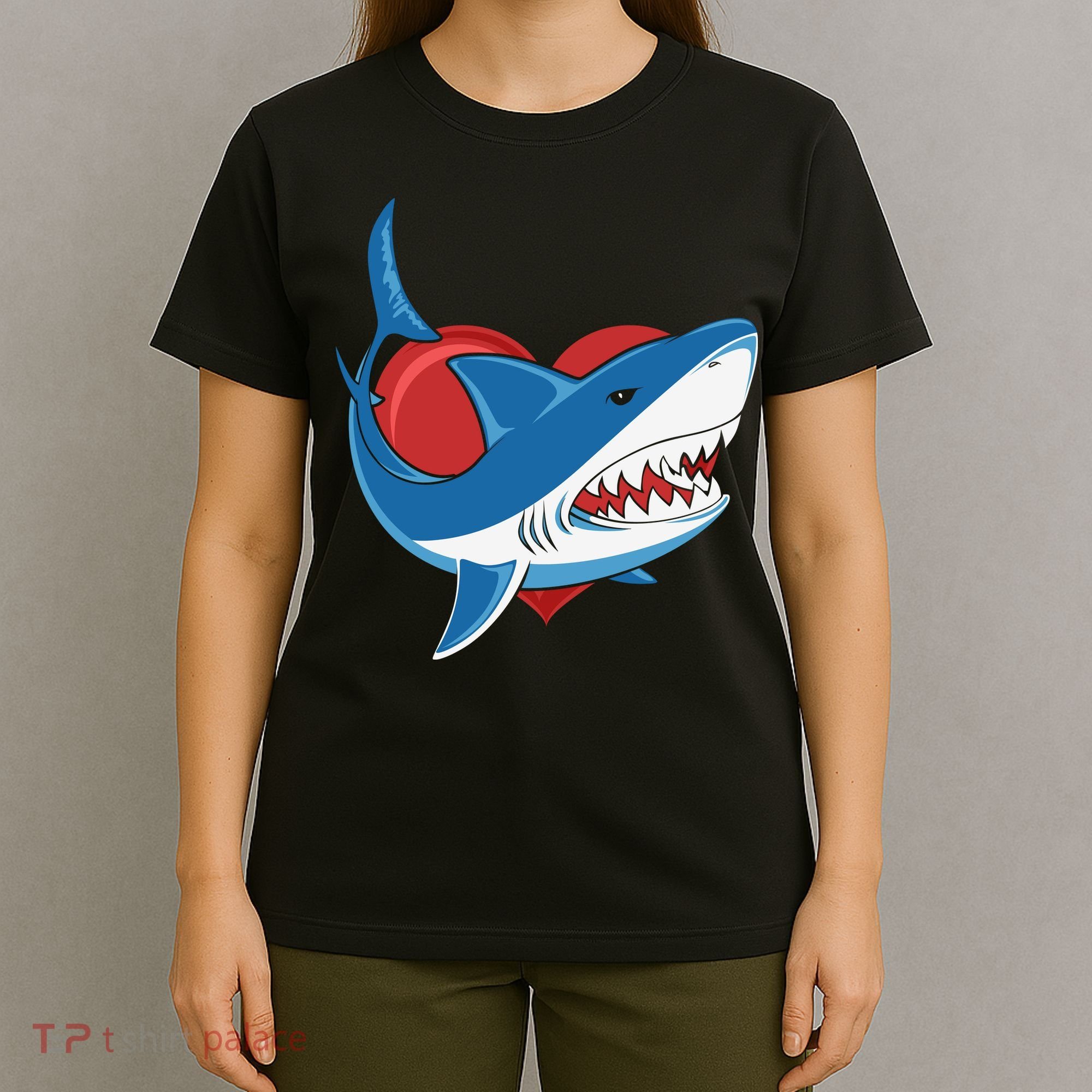 Shark With Heart, Shark Lovers Valentine Gift For Valentine Day T-Shirt