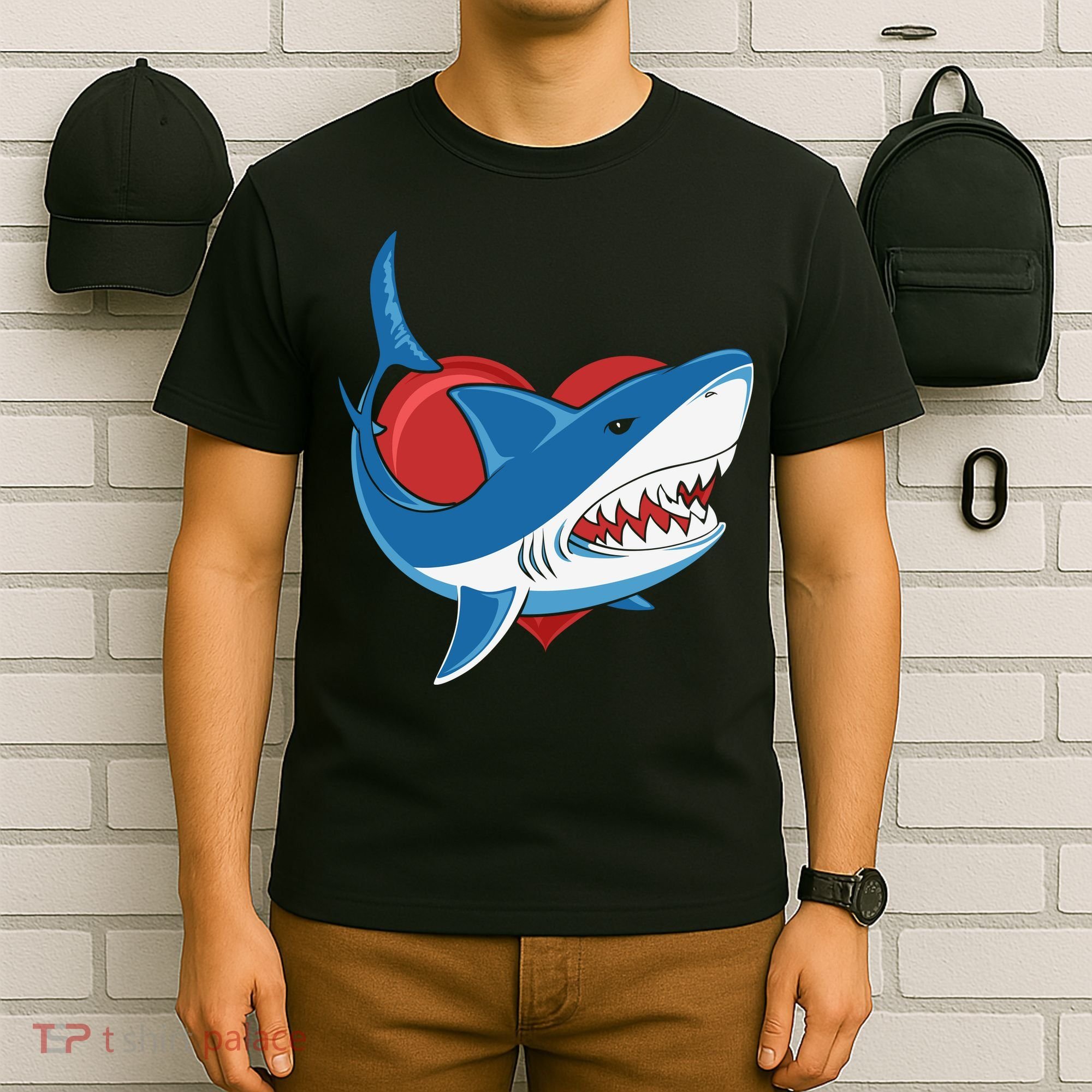 Shark With Heart, Shark Lovers Valentine Gift For Valentine Day T-Shirt