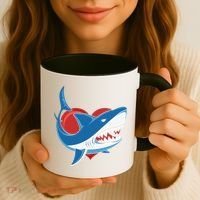 Shark With Heart, Shark Lovers Valentine Gift For Valentine Day Coffee Mug thumb 3