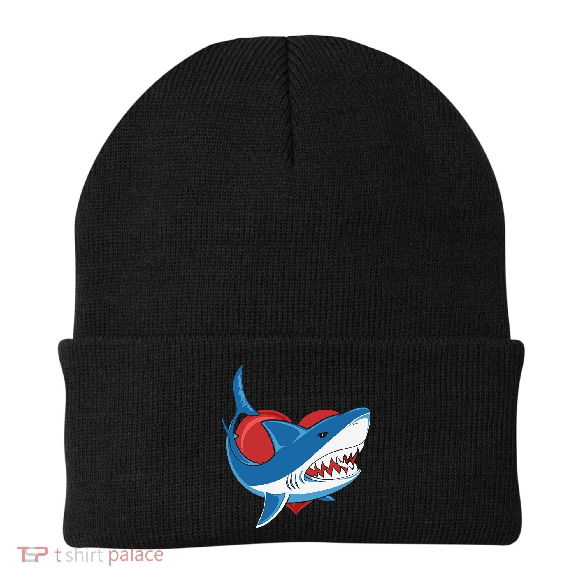 Shark With Heart, Shark Lovers Valentine Gift For Valentine Day Beanie