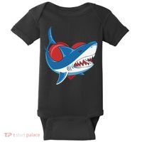 Shark With Heart, Shark Lovers Valentine Gift For Valentine Day Baby Bodysuit thumb 0