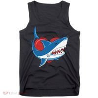 Shark With Heart, Shark Lovers Valentine Gift For Valentine Day Tank Top thumb 0