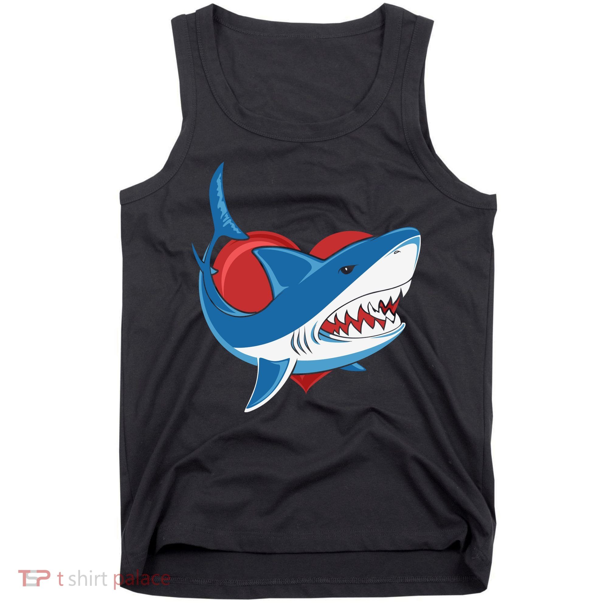 Shark With Heart, Shark Lovers Valentine Gift For Valentine Day Tank Top
