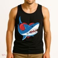 Shark With Heart, Shark Lovers Valentine Gift For Valentine Day Tank Top thumb 3