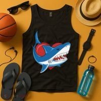 Shark With Heart, Shark Lovers Valentine Gift For Valentine Day Tank Top thumb 4