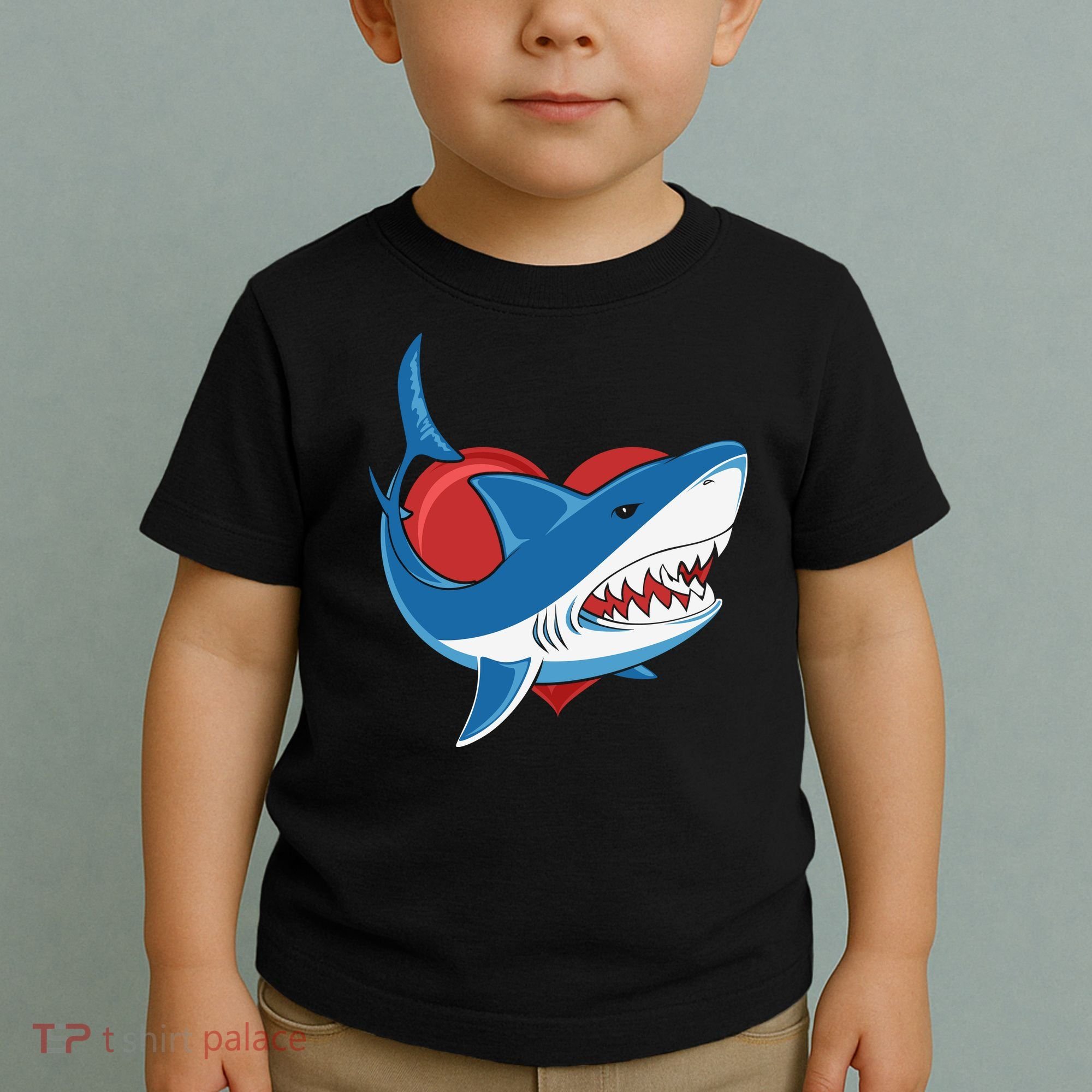 Shark With Heart, Shark Lovers Valentine Gift For Valentine Day Toddler T-Shirt