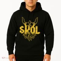 Skol With Helmet And Beard Distressed Hoodie thumb 2