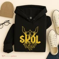 Skol With Helmet And Beard Distressed Hoodie thumb 4