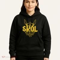 Skol With Helmet And Beard Distressed Hoodie thumb 5