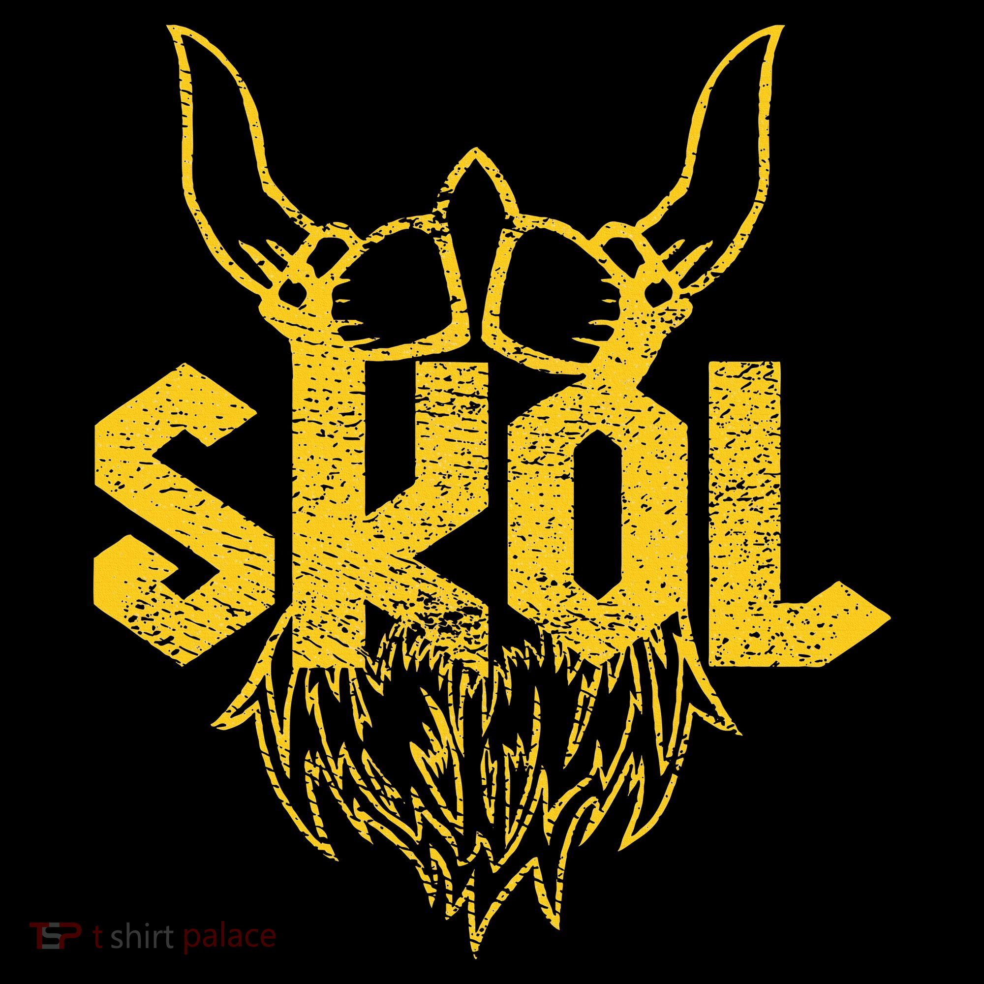 Skol With Helmet And Beard Distressed Long Sleeve Shirt