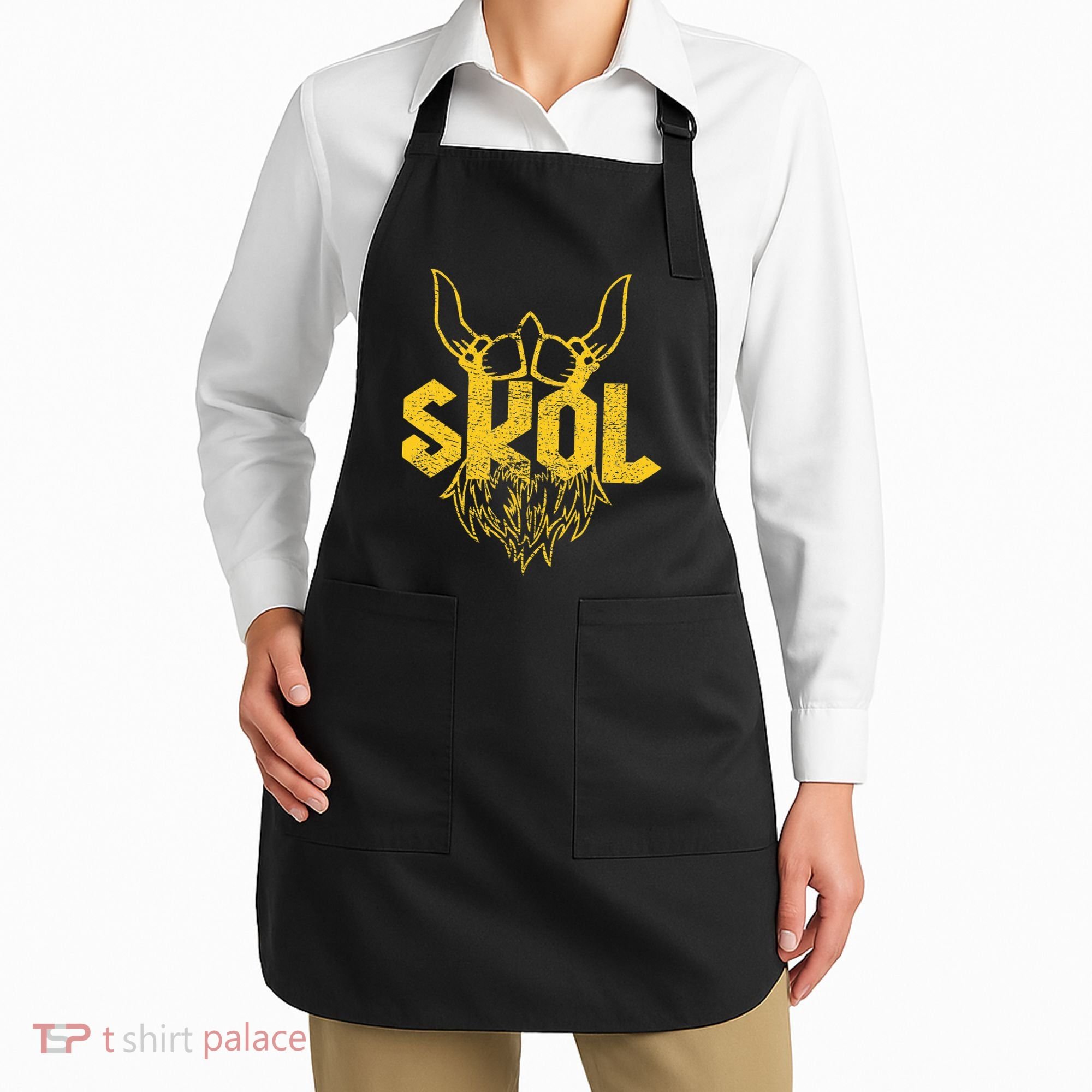 Skol With Helmet And Beard Distressed Apron