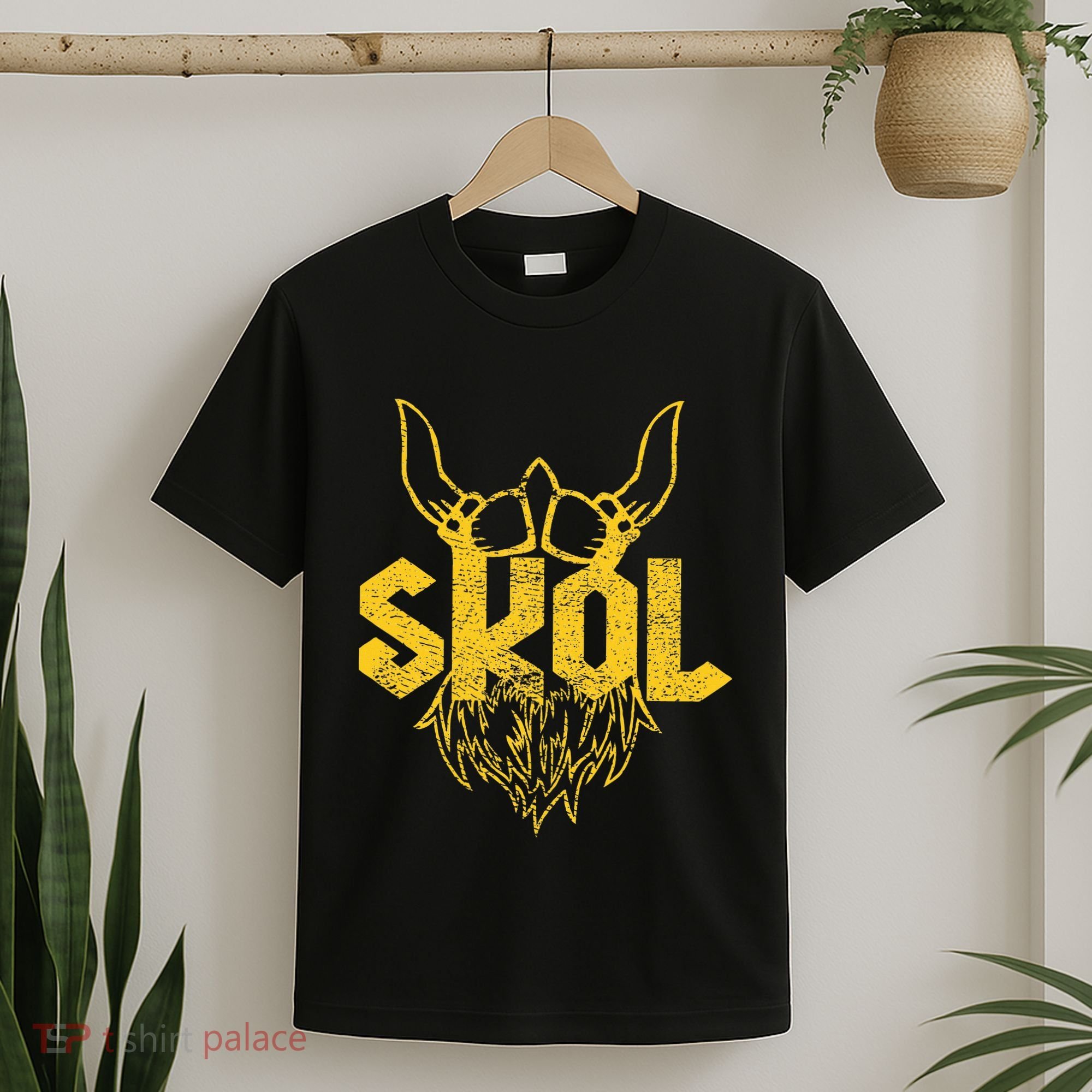 Skol With Helmet And Beard Distressed T-Shirt