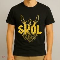 Skol With Helmet And Beard Distressed T-Shirt thumb 3