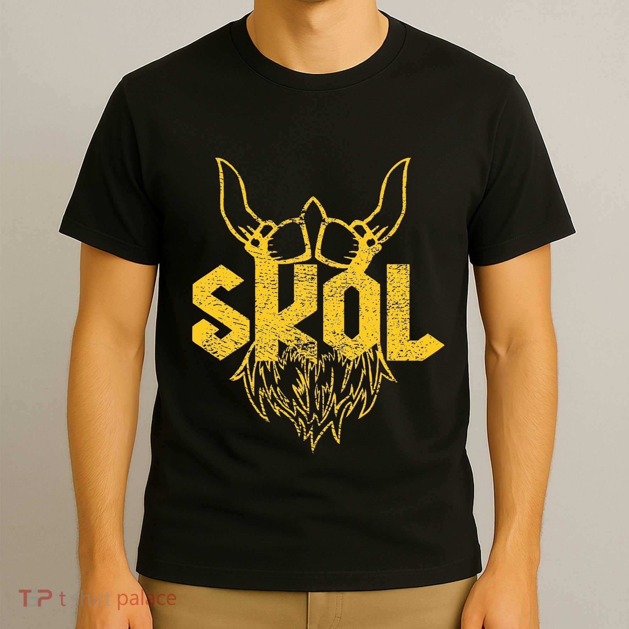 Skol With Helmet And Beard Distressed T-Shirt