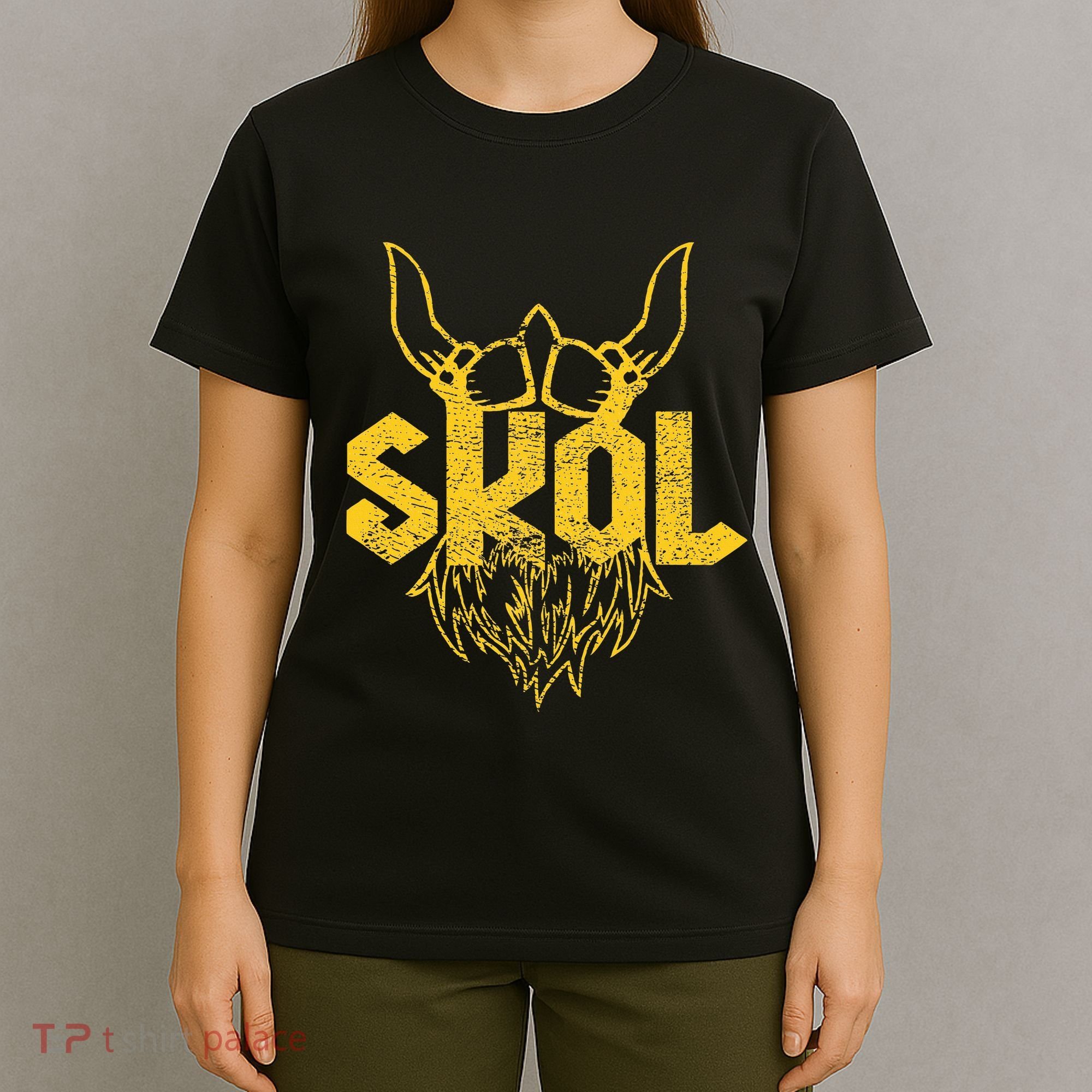 Skol With Helmet And Beard Distressed T-Shirt