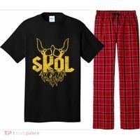 Skol With Helmet And Beard Distressed Pajama Set thumb 0