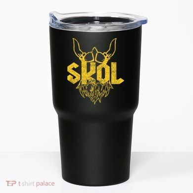 Skol With Helmet And Beard Distressed Tumbler