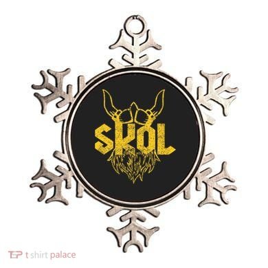 Skol With Helmet And Beard Distressed Ornament