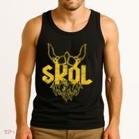 Skol With Helmet And Beard Distressed Tank Top thumb 3