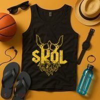 Skol With Helmet And Beard Distressed Tank Top thumb 4