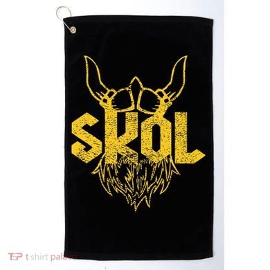 Skol With Helmet And Beard Distressed Golf Towel