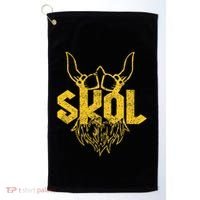 Skol With Helmet And Beard Distressed Golf Towel thumb 0