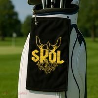 Skol With Helmet And Beard Distressed Golf Towel thumb 2
