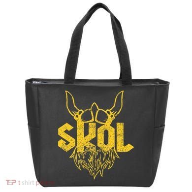 Skol With Helmet And Beard Distressed Tote Bag