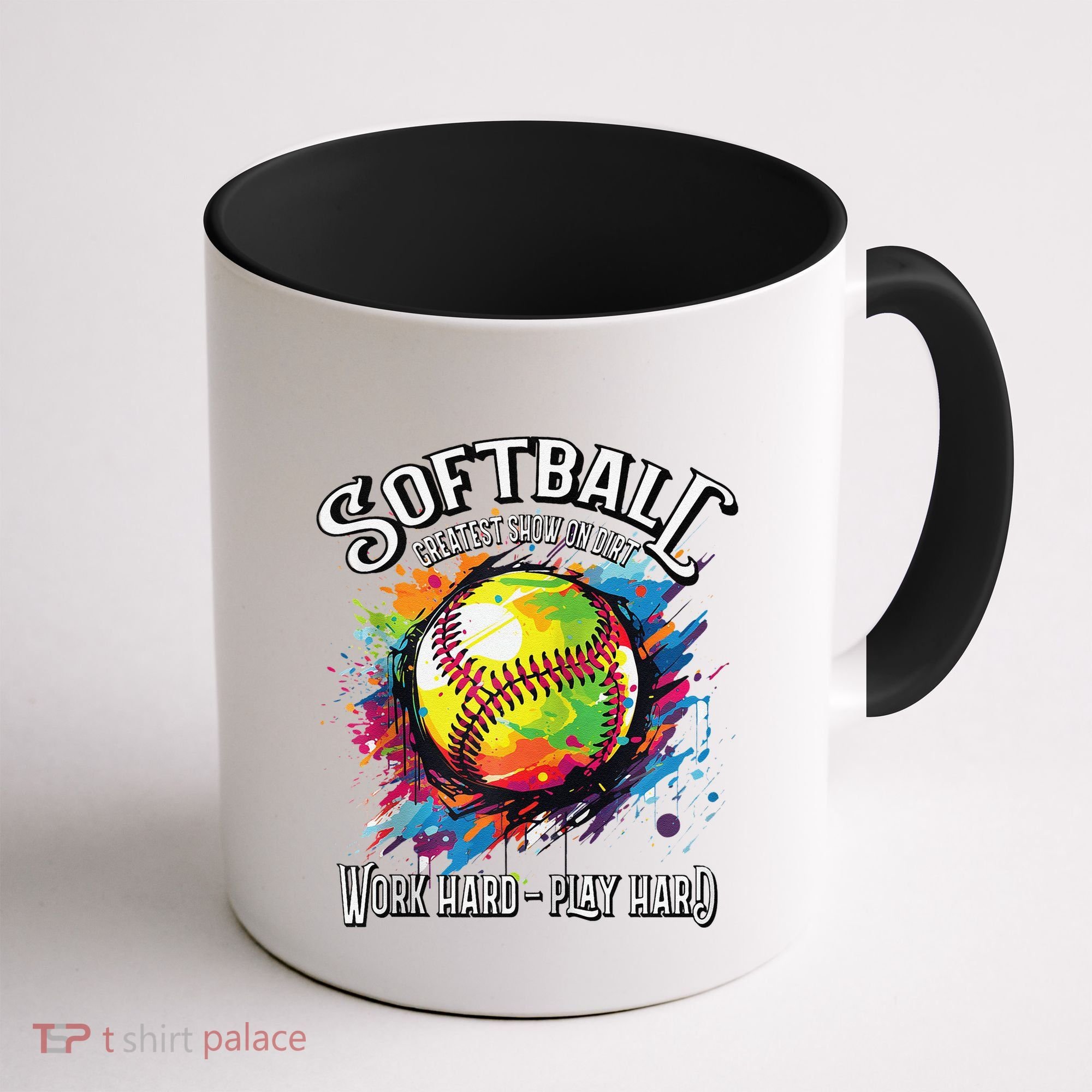 Softball Work Hard Play Hard Fastpitch Slowpitch Softball Coffee Mug
