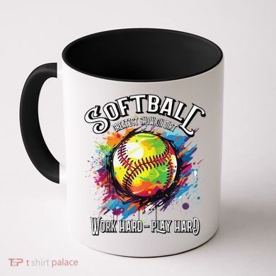 Softball Work Hard Play Hard Fastpitch Slowpitch Softball Coffee Mug
