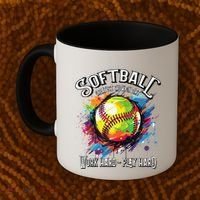 Softball Work Hard Play Hard Fastpitch Slowpitch Softball Coffee Mug thumb 2