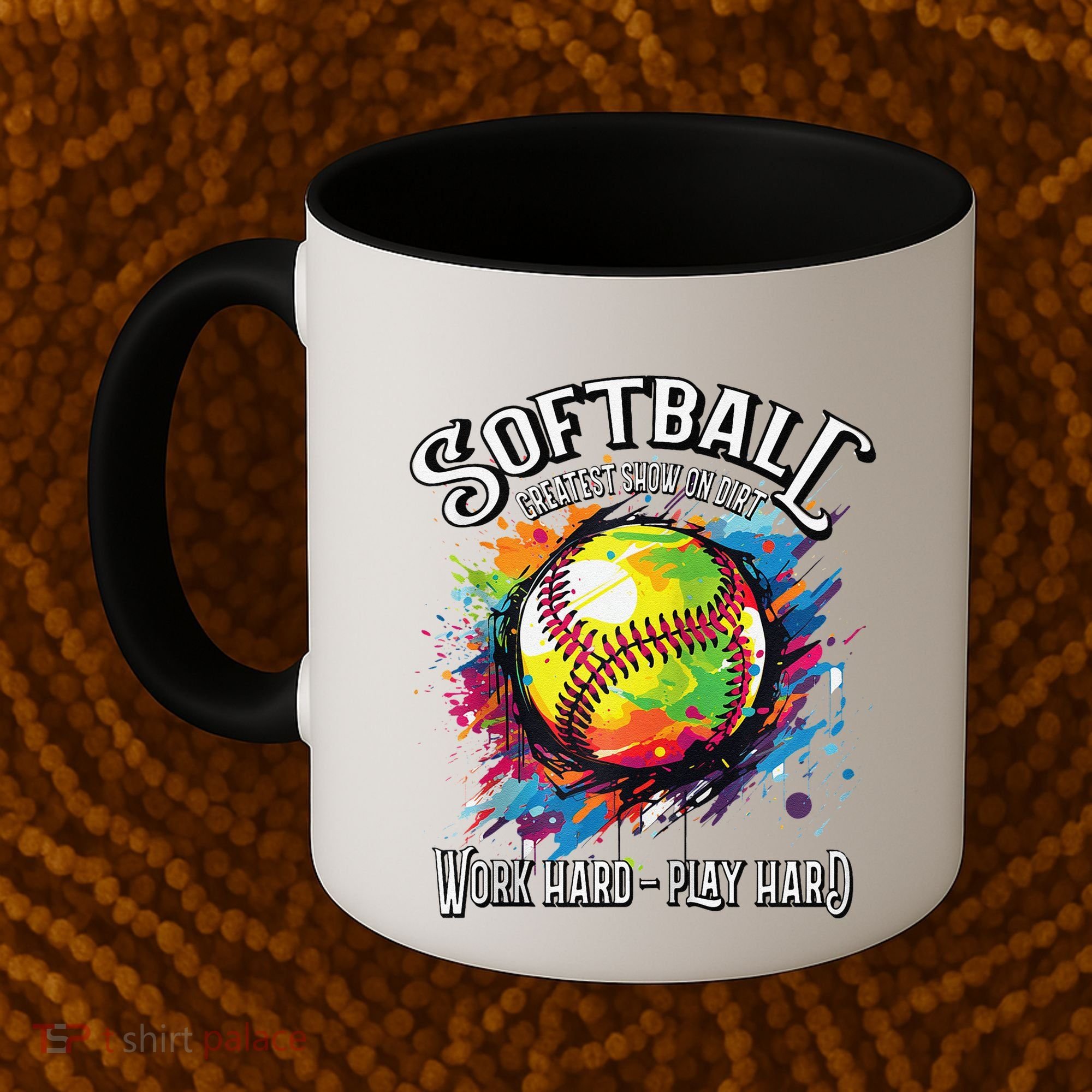 Softball Work Hard Play Hard Fastpitch Slowpitch Softball Coffee Mug