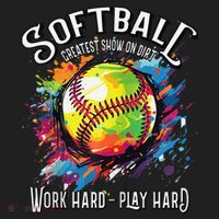 Softball Work Hard Play Hard Fastpitch Slowpitch Softball Tumbler thumb 3