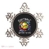 Softball Work Hard Play Hard Fastpitch Slowpitch Softball Ornament thumb 0