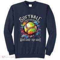 Softball Work Hard Play Hard Fastpitch Slowpitch Softball Sweatshirt thumb 0