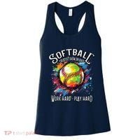 Softball Work Hard Play Hard Fastpitch Slowpitch Softball Women's Tank Top thumb 0