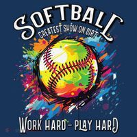 Softball Work Hard Play Hard Fastpitch Slowpitch Softball Women's Tank Top thumb 5