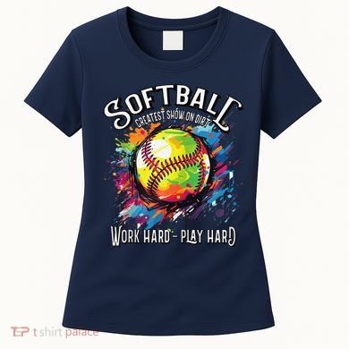 Softball Work Hard Play Hard Fastpitch Slowpitch Softball Women's T-Shirt