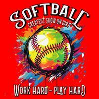 Softball Work Hard Play Hard Fastpitch Slowpitch Softball Santa Hat thumb 1