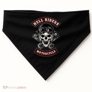 Skull With Helmet And Piston USA-Made Doggie Bandana