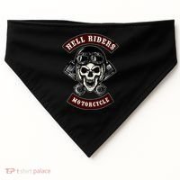 Skull With Helmet And Piston USA-Made Doggie Bandana thumb 0