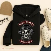 Skull With Helmet And Piston Hoodie thumb 4