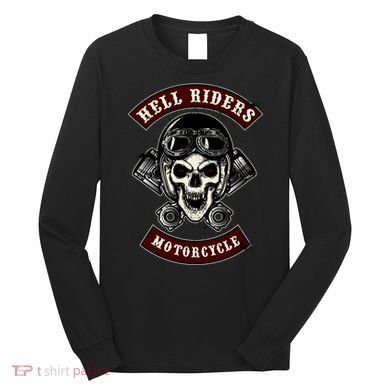 Skull With Helmet And Piston Long Sleeve Shirt