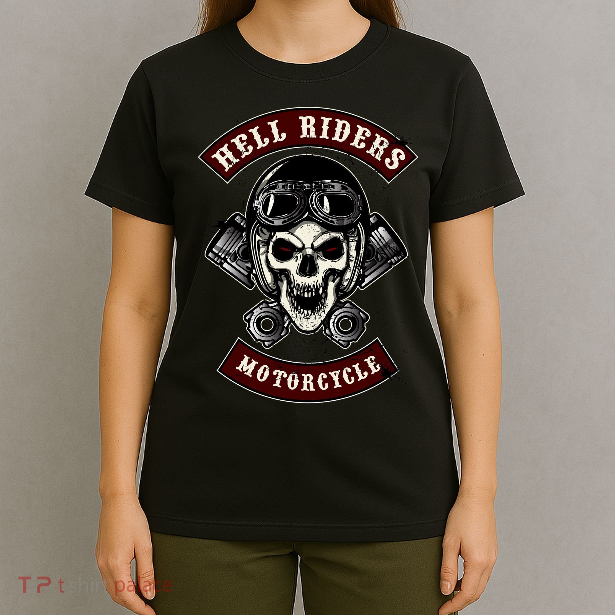 Skull With Helmet And Piston T-Shirt